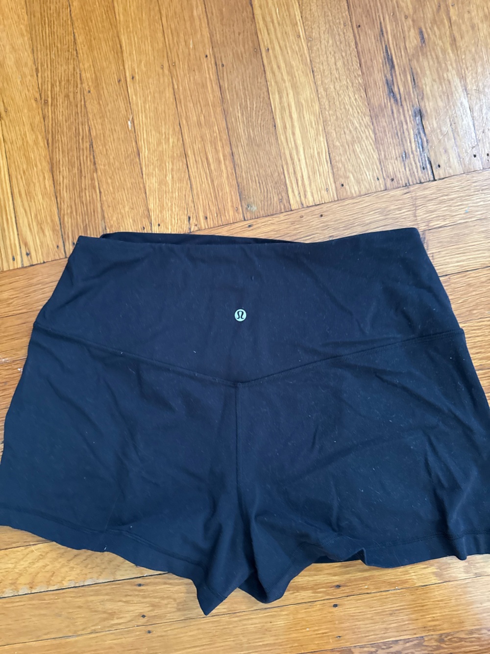 Lululemon Black Athletic Shorts with Logo size 10